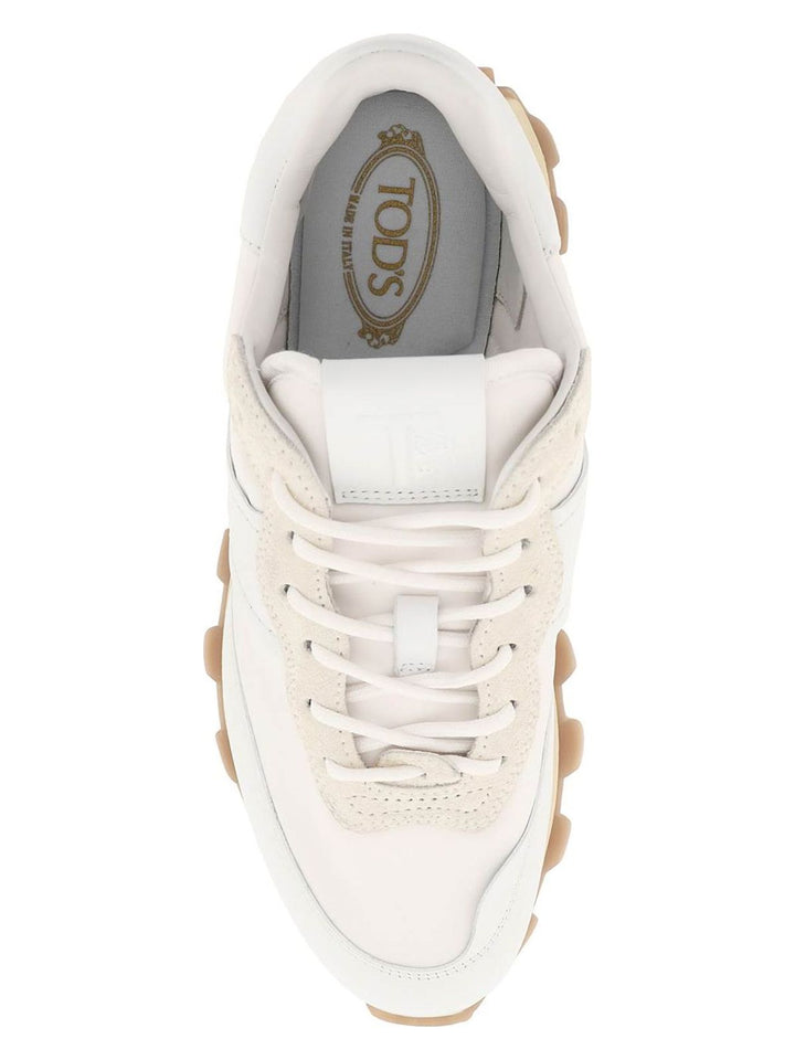 1T TECHNO-FABRIC AND LEATHER SNEAKERS