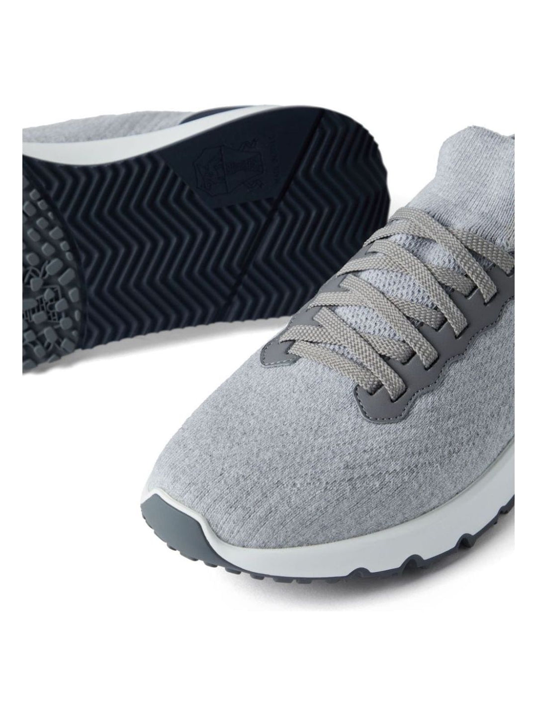 RUNNERS IN COTTON KNIT AND SEMI-GLOSSY CALF LEATHER