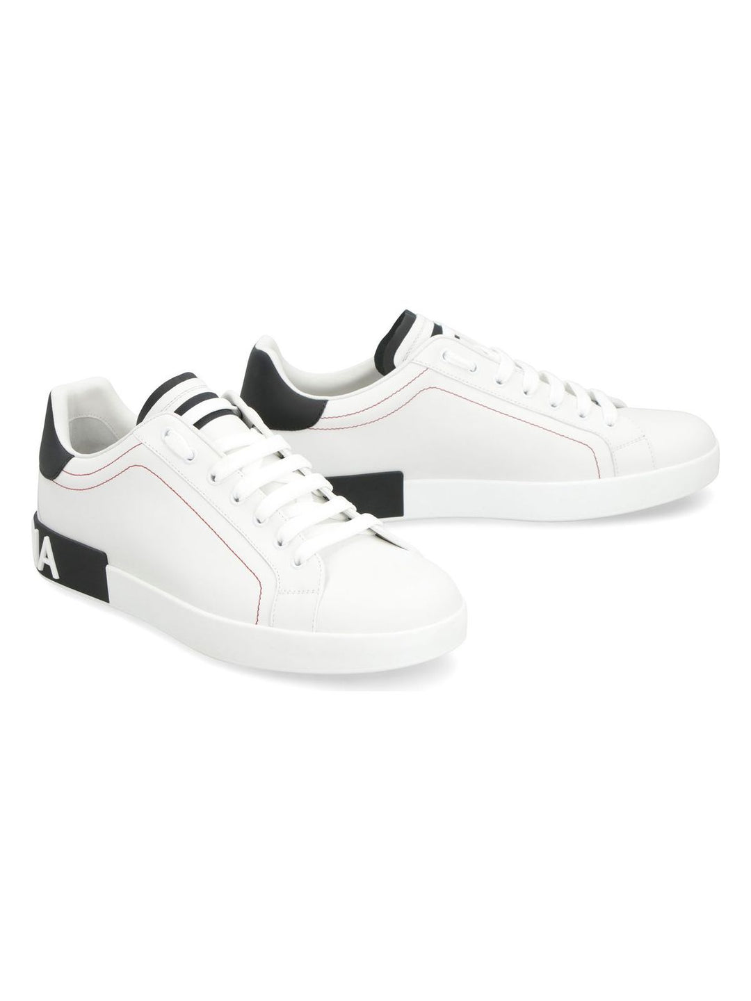 PORTOFINO WHITE/BLACK LEATHER TRAINER