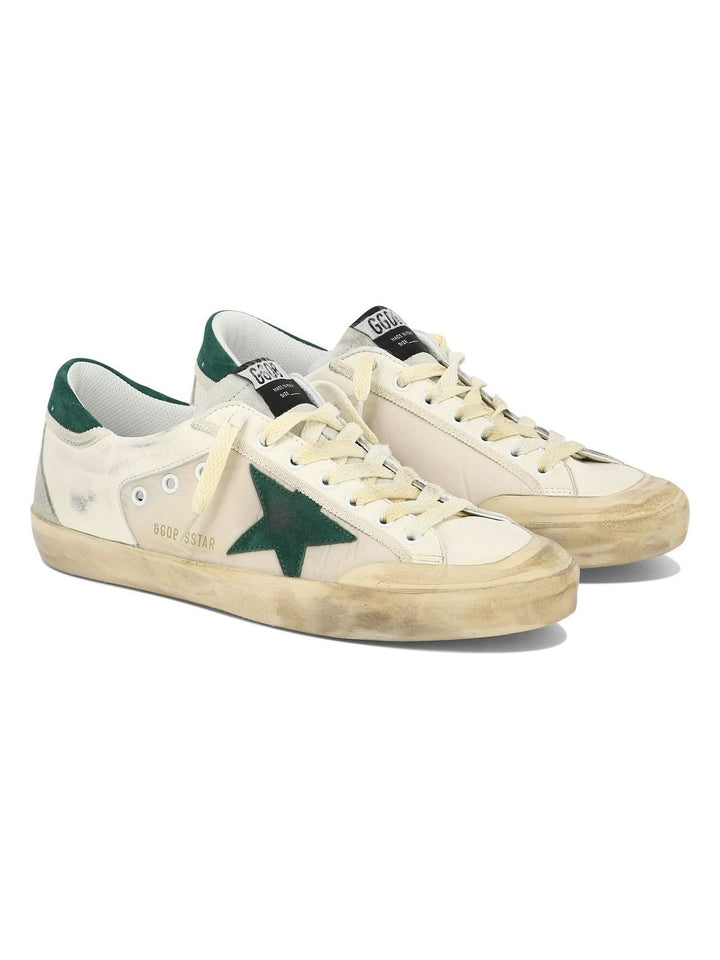 GOLDEN GOOSE SUPER-STAR DISTRESSED PANELLED SNEAKERS