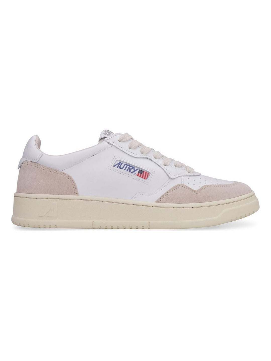 WHITE LEATHER LOW-TOP SNEAKERS