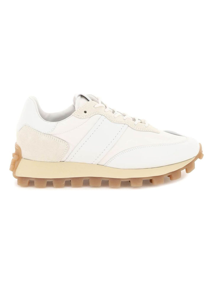 1T TECHNO-FABRIC AND LEATHER SNEAKERS
