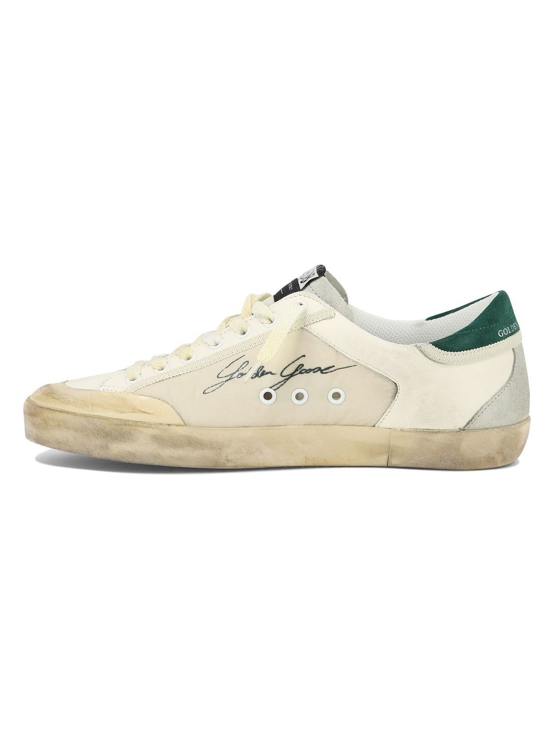 GOLDEN GOOSE SUPER-STAR DISTRESSED PANELLED SNEAKERS