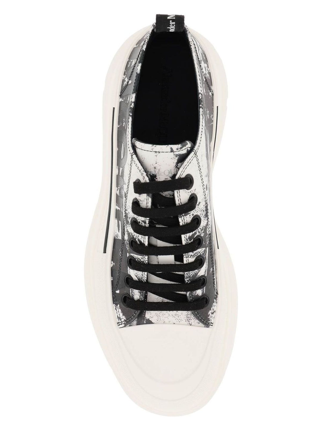 FOLD PRINT TREAD SLICK SNEAKERS WITH
