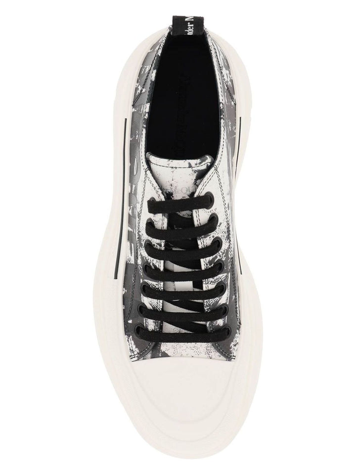 FOLD PRINT TREAD SLICK SNEAKERS WITH