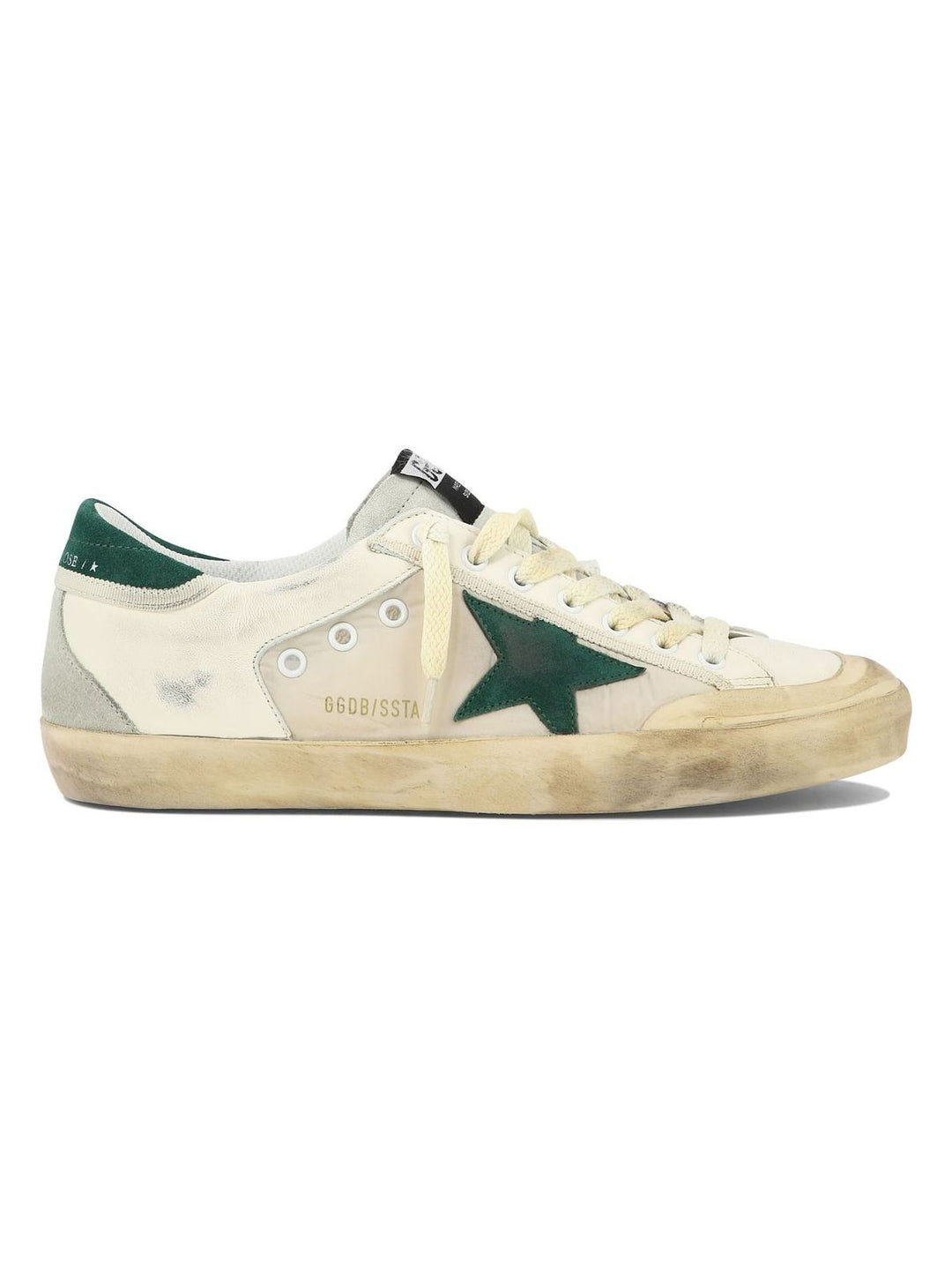 GOLDEN GOOSE SUPER-STAR DISTRESSED PANELLED SNEAKERS
