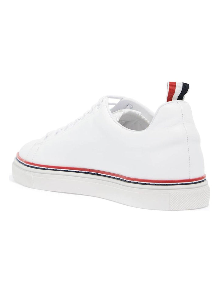SMOOTH LEATHER SNEAKERS WITH TRICOLOR DETAIL.