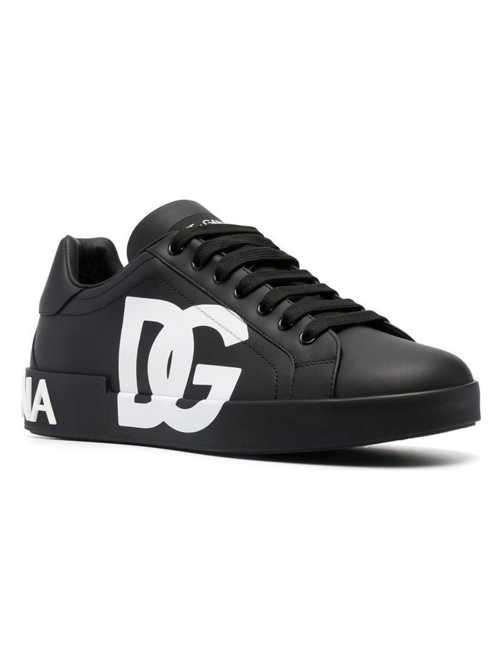 LEATHER PORTOFINO SNEAKERS WITH DG LOGO