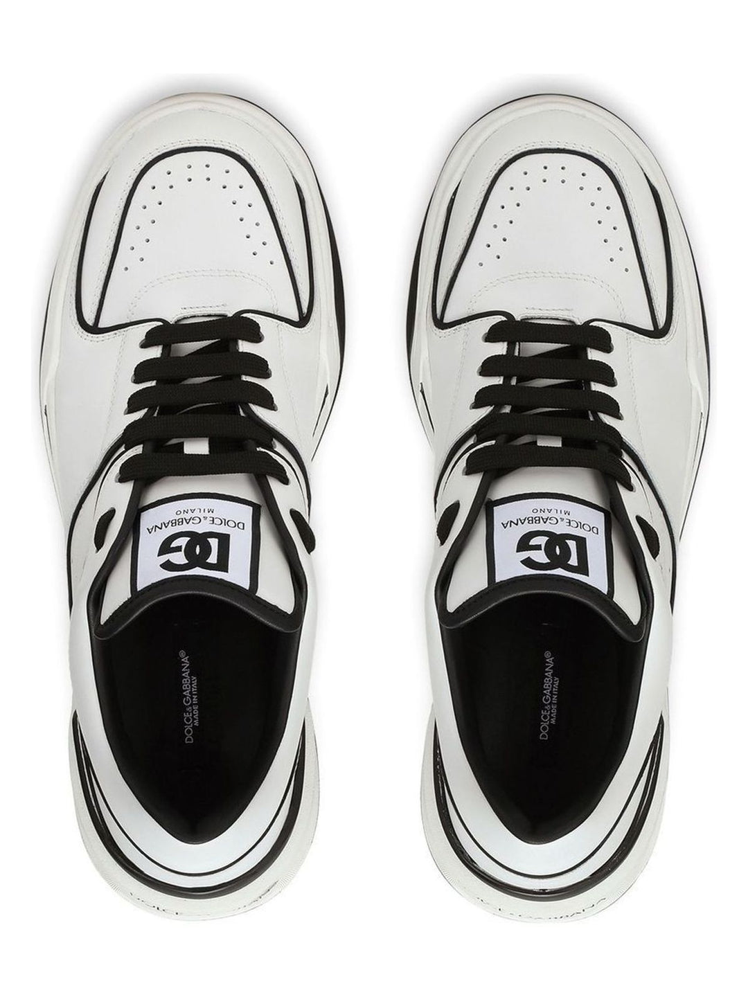 NEW ROMA WHITE/BLACK LEATHER LOW SNEAKER