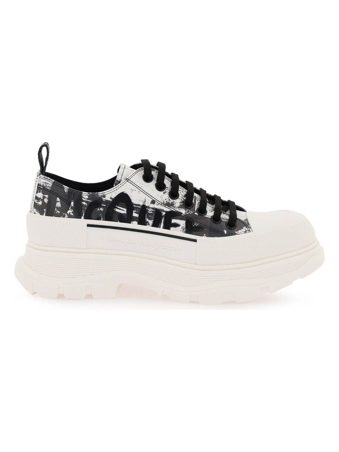 FOLD PRINT TREAD SLICK SNEAKERS WITH