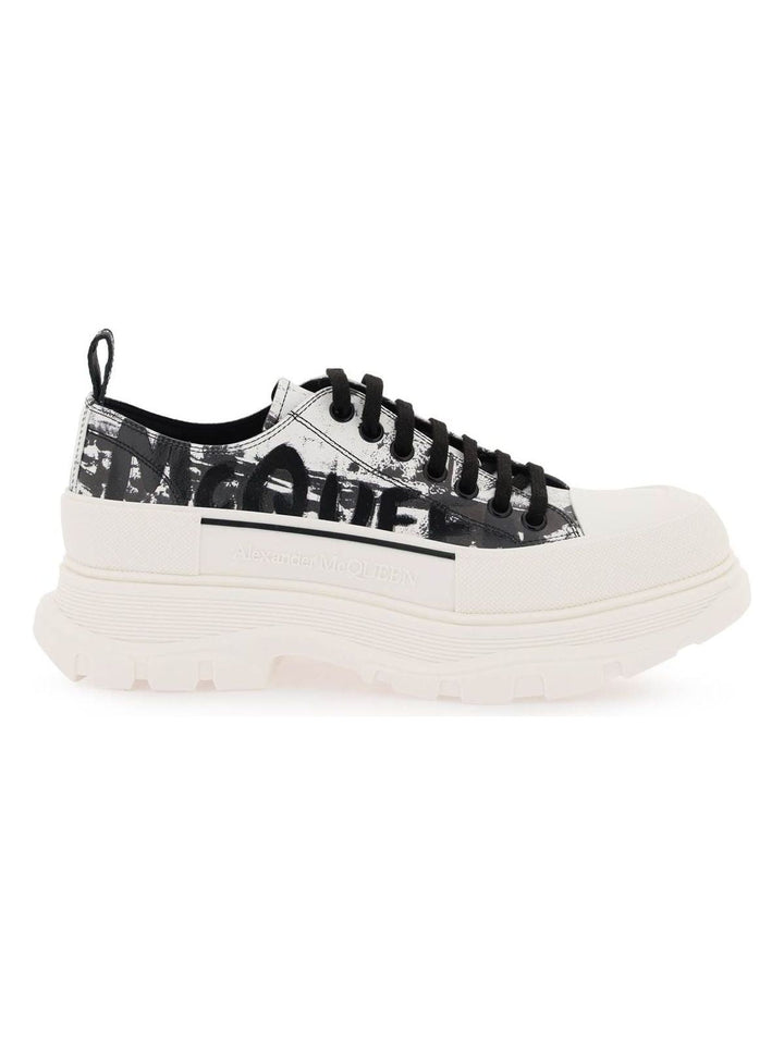 FOLD PRINT TREAD SLICK SNEAKERS WITH