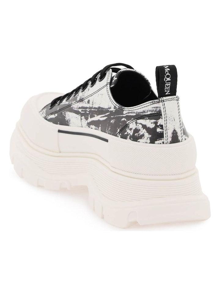 FOLD PRINT TREAD SLICK SNEAKERS WITH