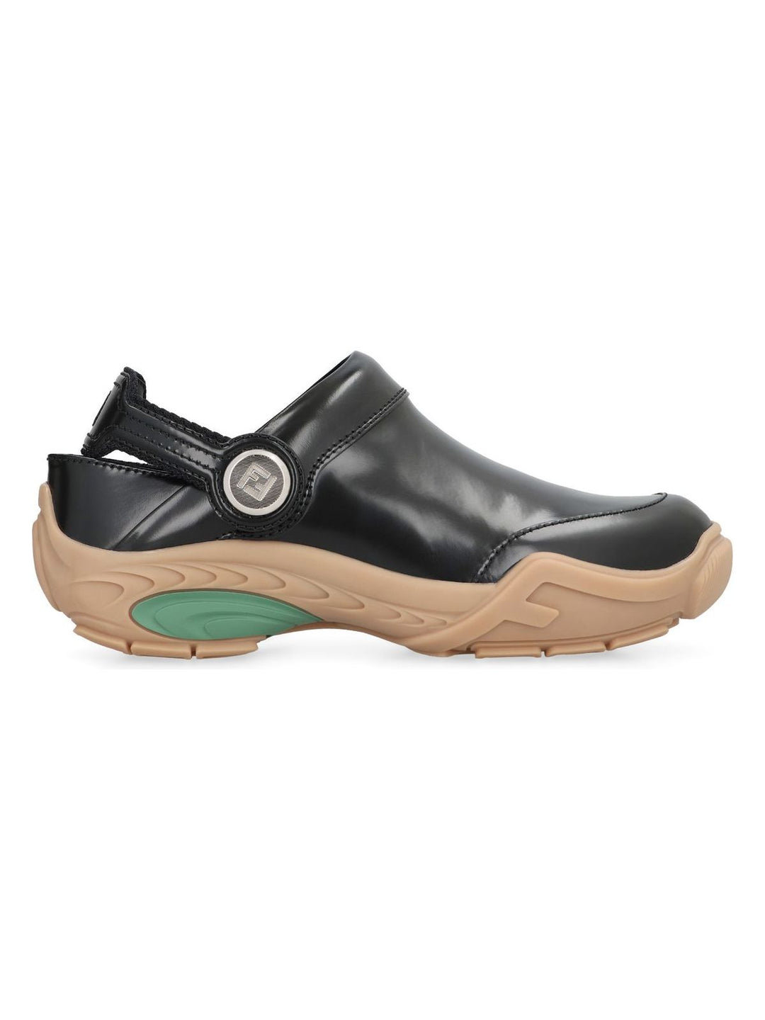 SABOT CLOG IN BLACK LEATHER