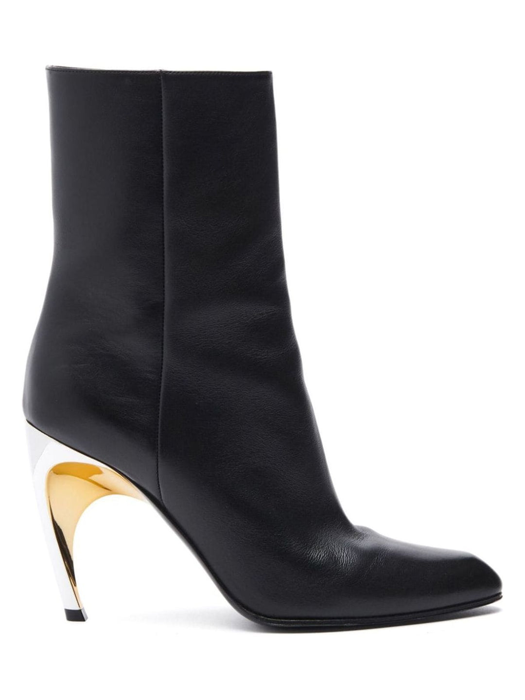 LEATHER HEEL ANKLE BOOTS