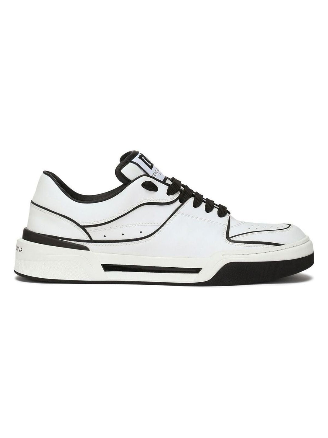 NEW ROMA WHITE/BLACK LEATHER LOW SNEAKER