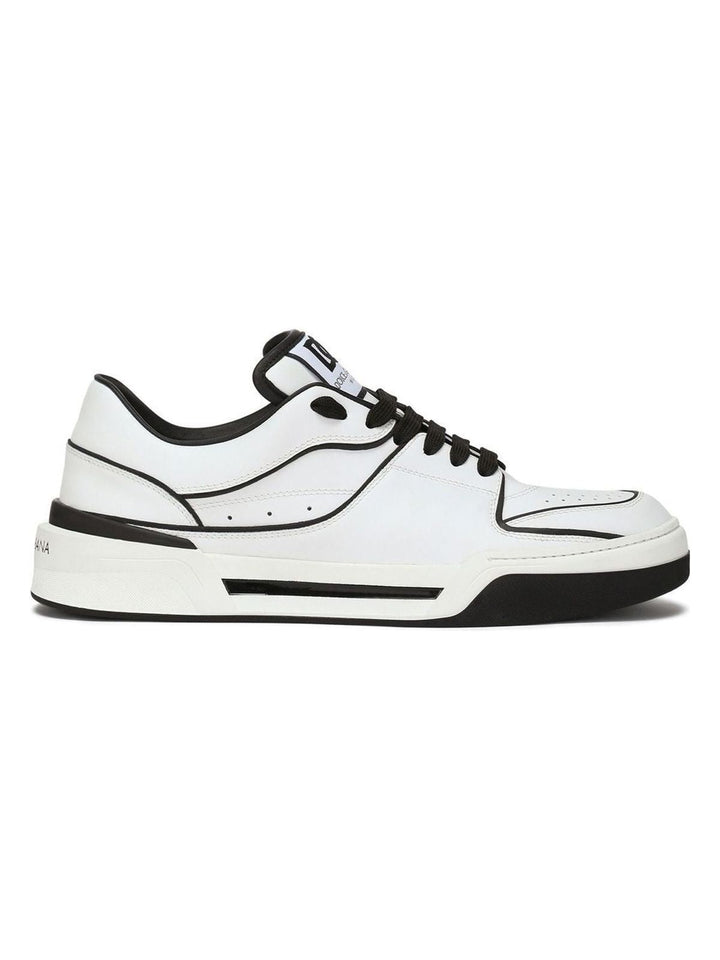 NEW ROMA WHITE/BLACK LEATHER LOW SNEAKER