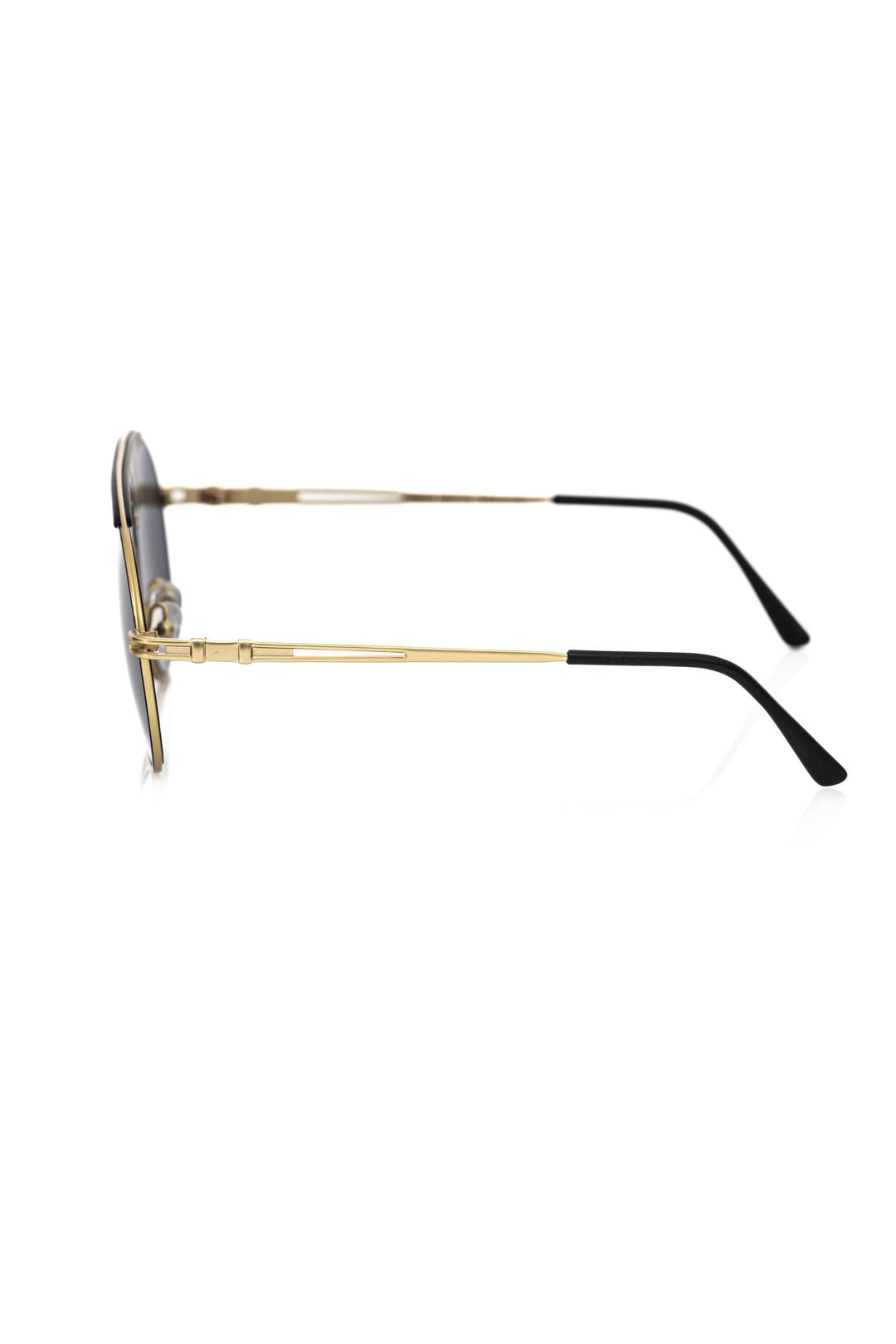 Frankie Morello Sleek Metallic Shield Sunglasses with Smoke Gray Men's Lens