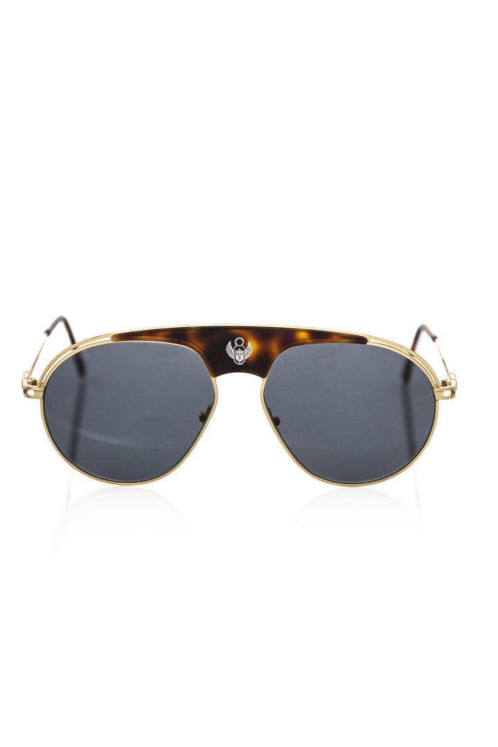 Frankie Morello Elegant Shield Sunglasses with Havana Men's Accent