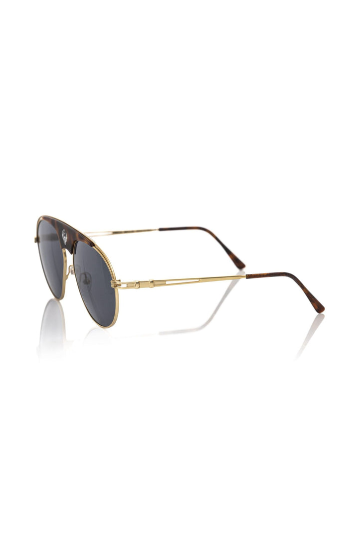Frankie Morello Elegant Shield Sunglasses with Havana Men's Accent