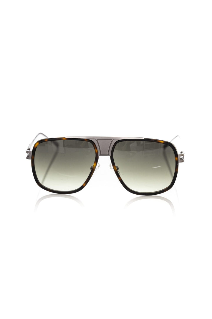 Frankie Morello Elegant Shield Sunglasses with Havana Men's Profile