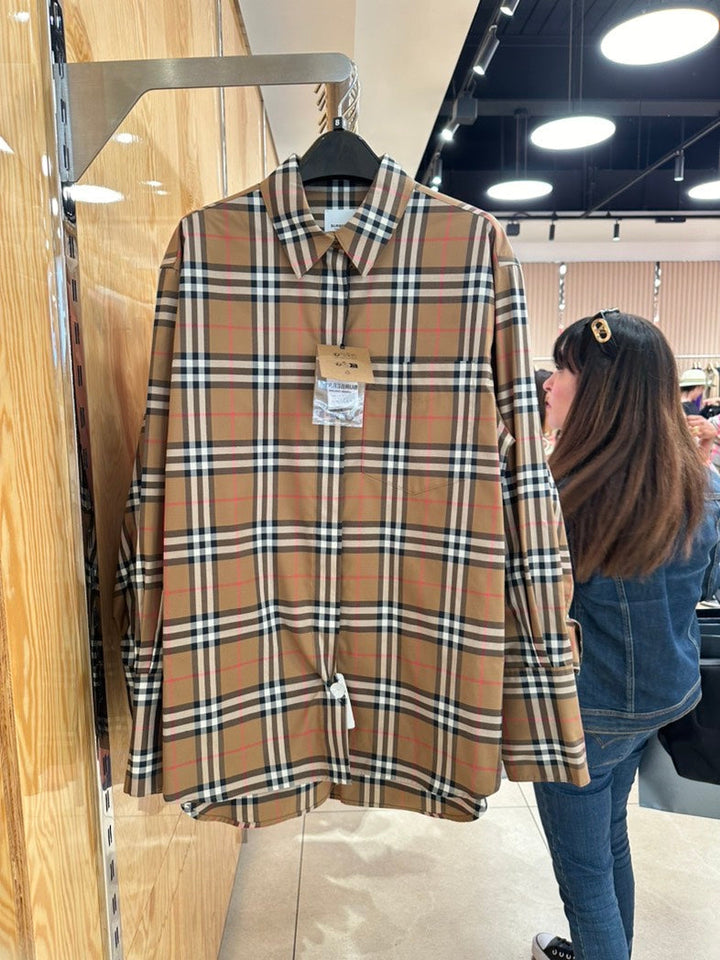 Burberry Ivery Check Shirt Beige Women's Size US6