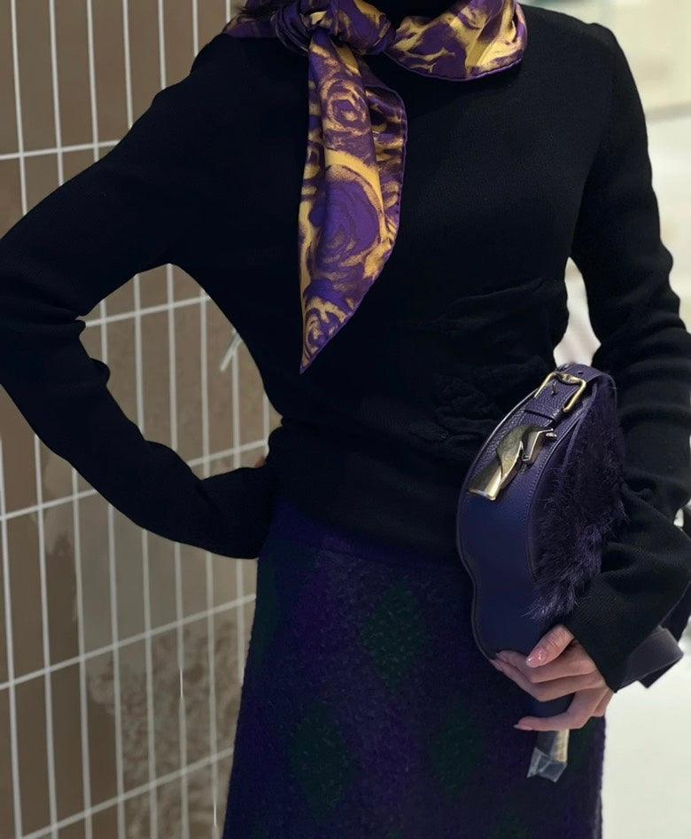 Burberry Royal Water Rose Silk Scarf Purple Scarves and Shawls