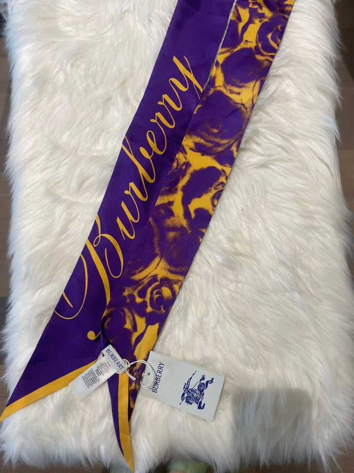 Burberry Royal Water Rose Silk Scarf Purple Scarves and Shawls