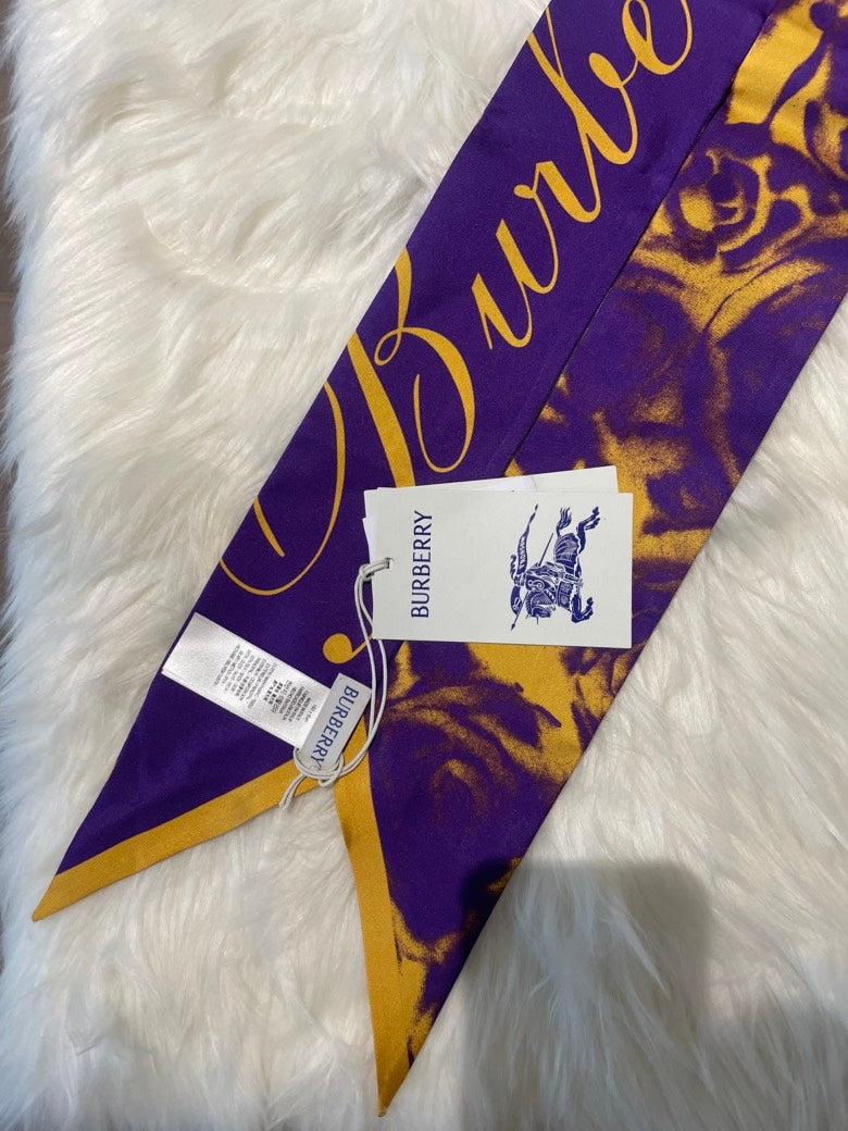Burberry Royal Water Rose Silk Scarf Purple Scarves and Shawls