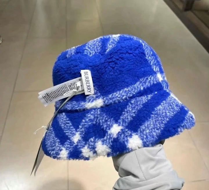 Burberry MH Fleece Check Reversible Bucket Hat Black