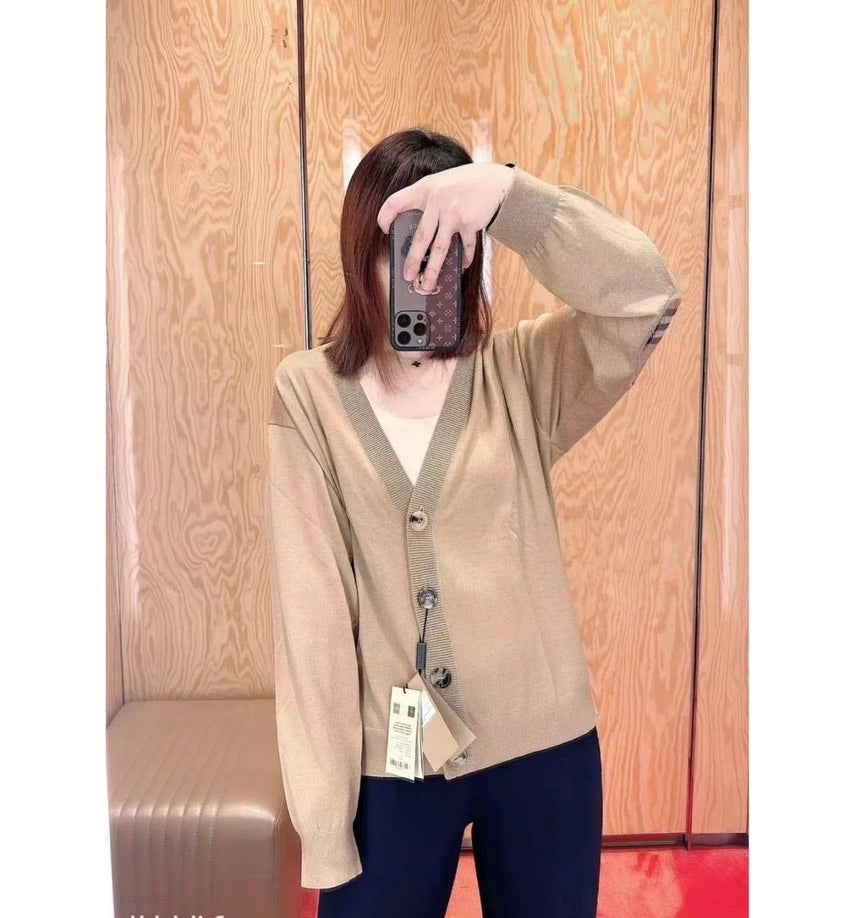 Burberry Dornoch Camel Women's Cardigan Medium
