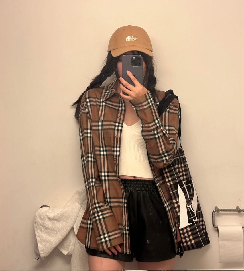 Burberry Ivery Check Shirt Beige Women's Size US6