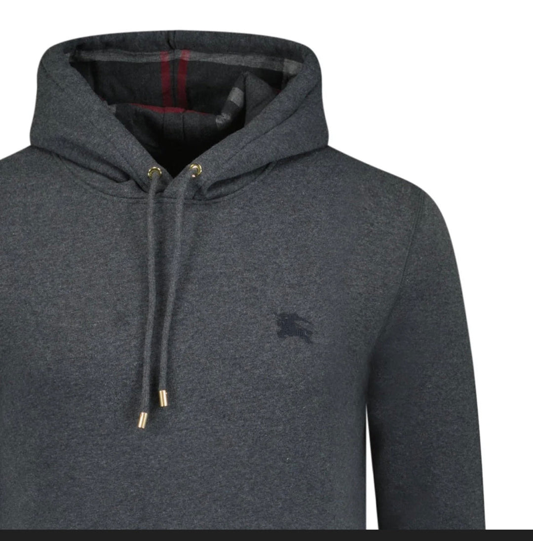Burberry Clarendon Check Hood Embroidery Sweatshirt Grey XS
