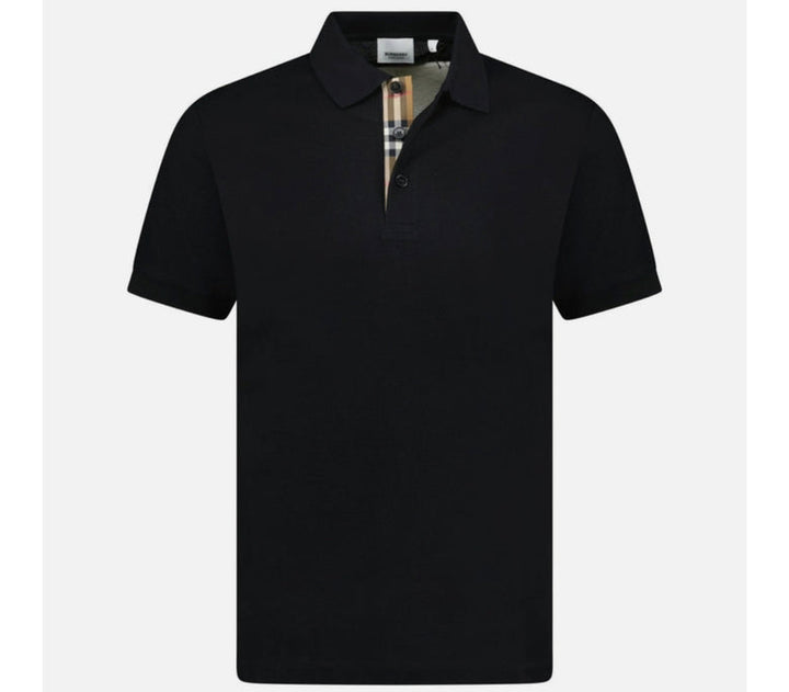 Burberry Hartford Check Placket Mens Polo Black L