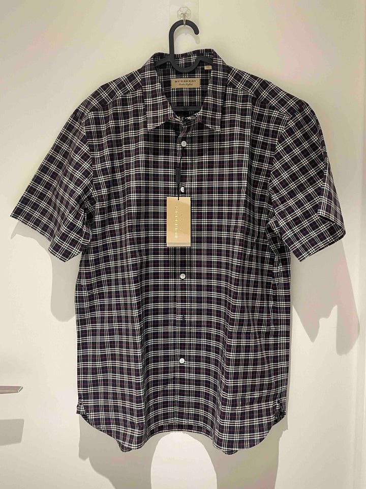 Burberry Edward Navy IP Check Cotton T-Shirt
