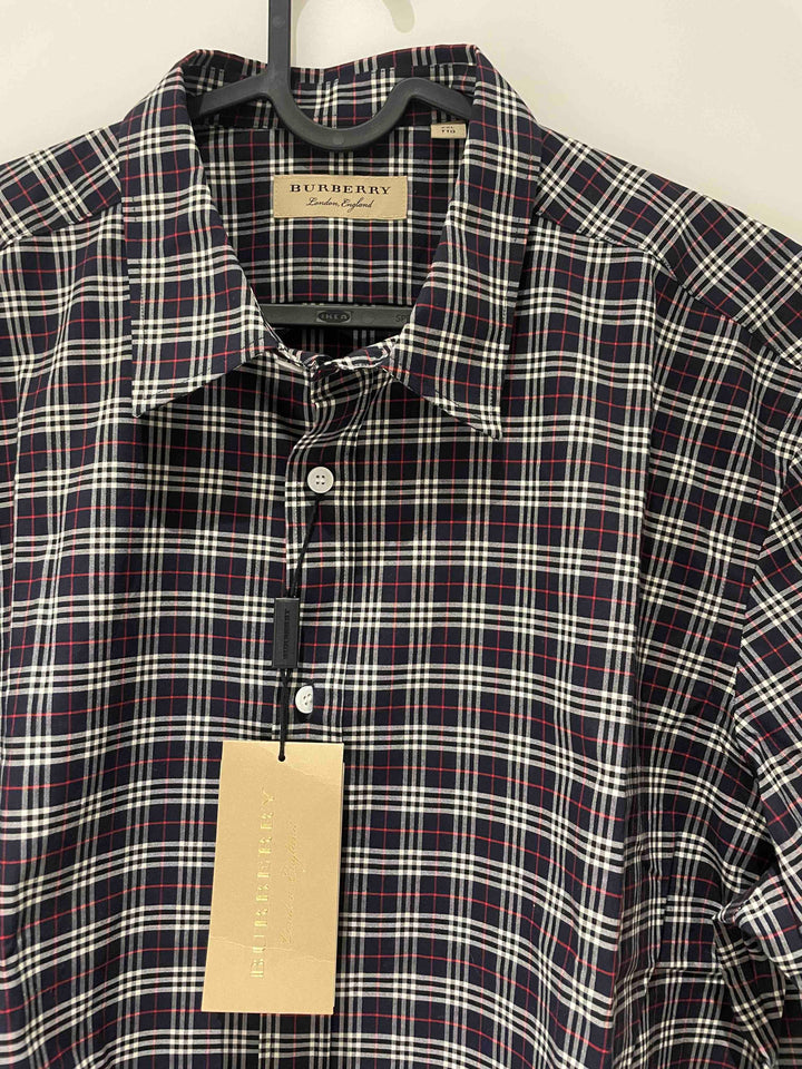Burberry Edward Navy IP Check Cotton T-Shirt