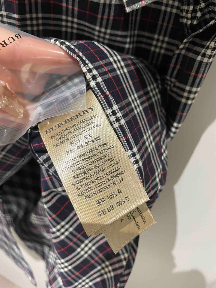 Burberry Edward Navy IP Check Cotton T-Shirt