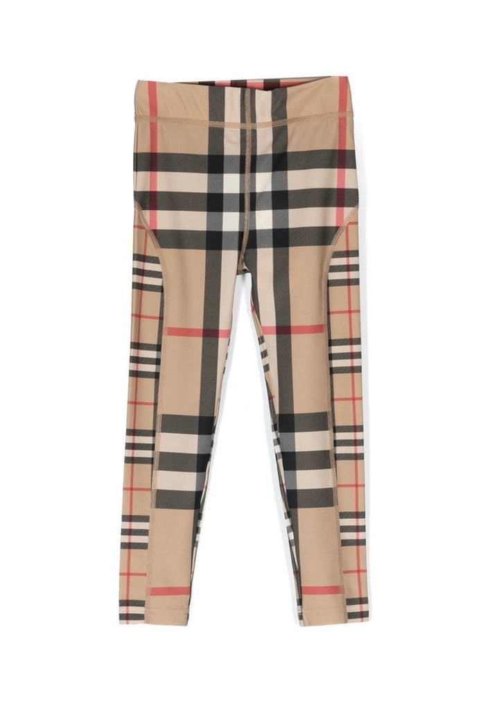 Burberry Kids Isabella Check Pattern Archive Beige Leggings 10Y