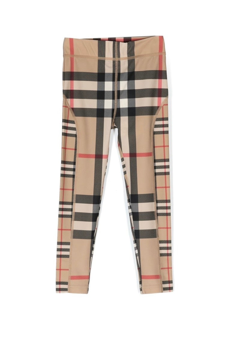 Burberry Kids Isabella Check Pattern Archive Beige Leggings 10Y