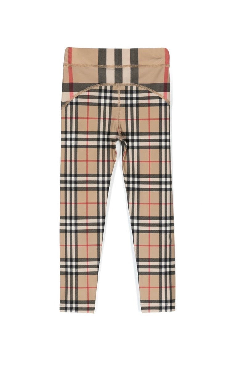 Burberry Kids Isabella Check Pattern Archive Beige Leggings 10Y