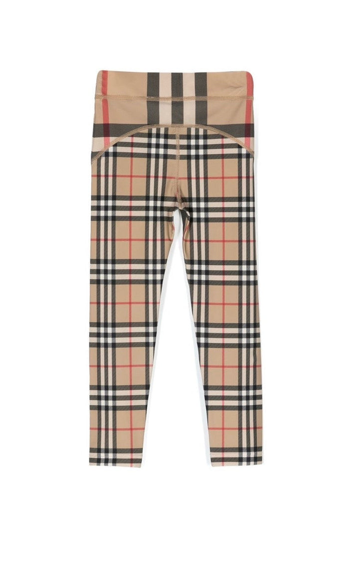 Burberry Kids Isabella Check Pattern Archive Beige Leggings 10Y