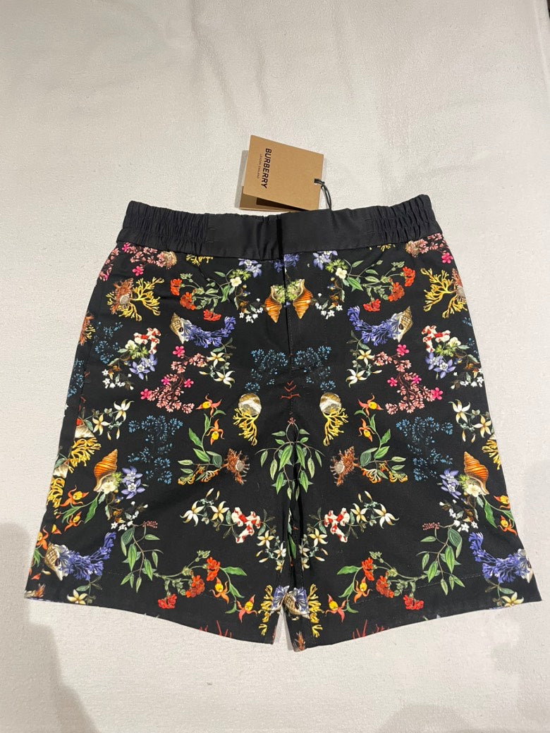 Burberry Kids Roman Coral Black IP Design Shorts 12Y