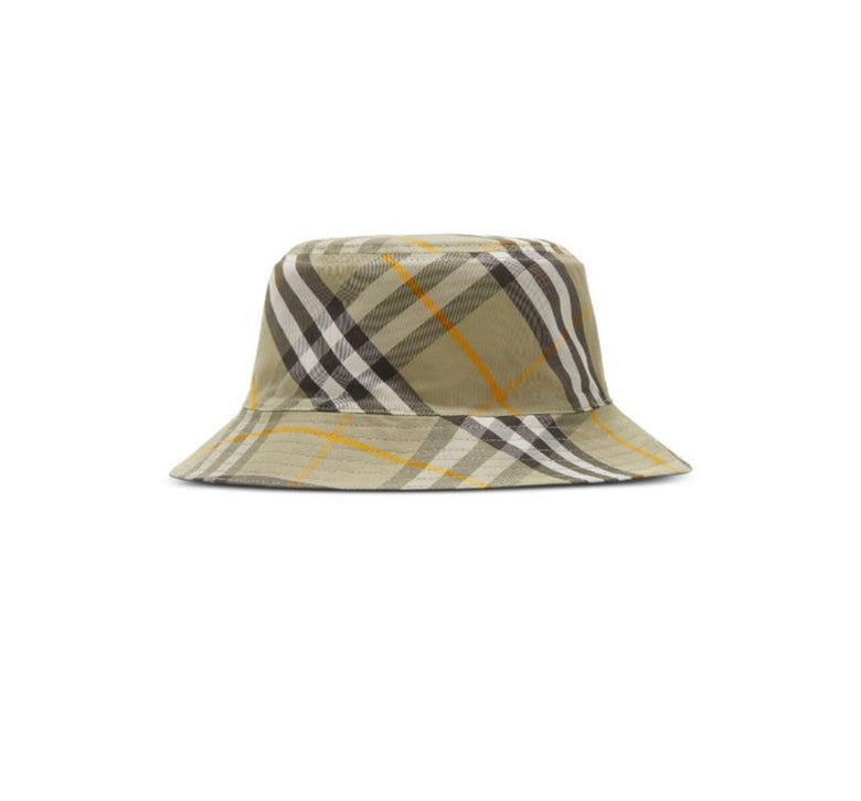 Burberry Check Reversible Bucket Antique Green Hat