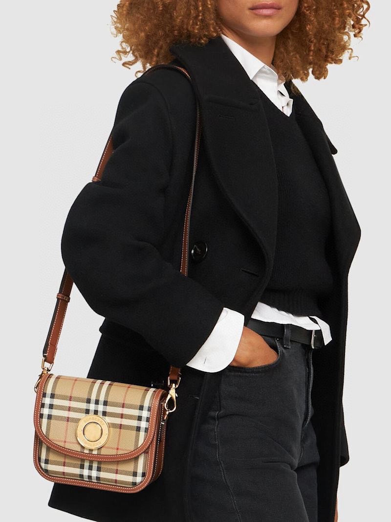 Burberry elizabeth messenger bag beige check