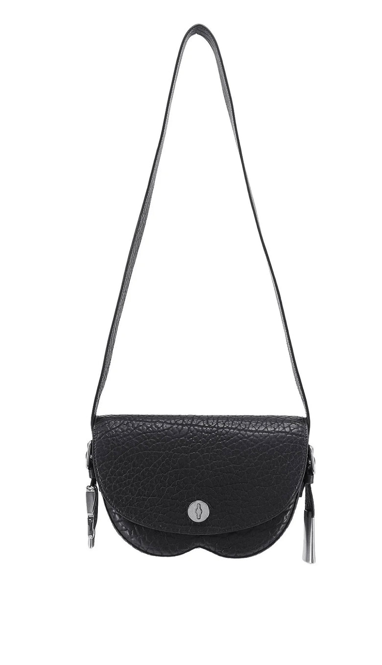 Burberry LL SM Chess Satchel Bag Black Leather Satchel