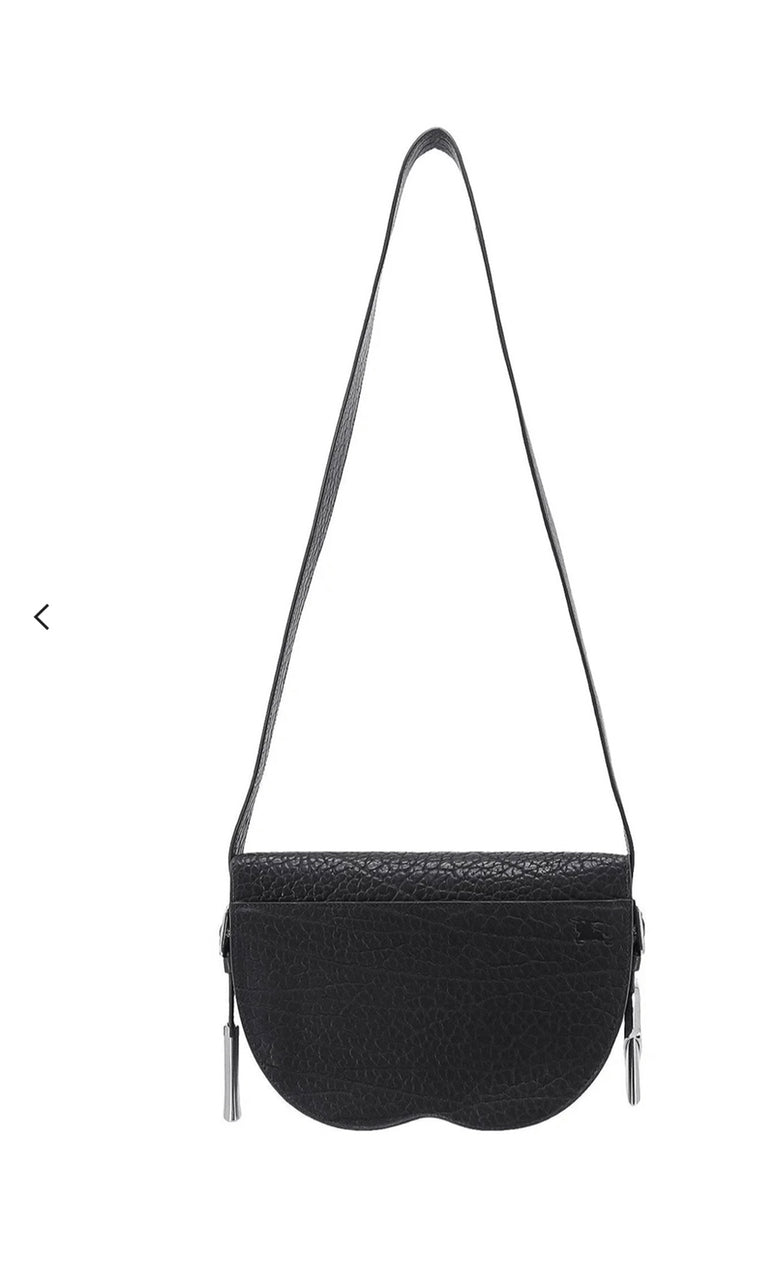 Burberry LL SM Chess Satchel Bag Black Leather Satchel