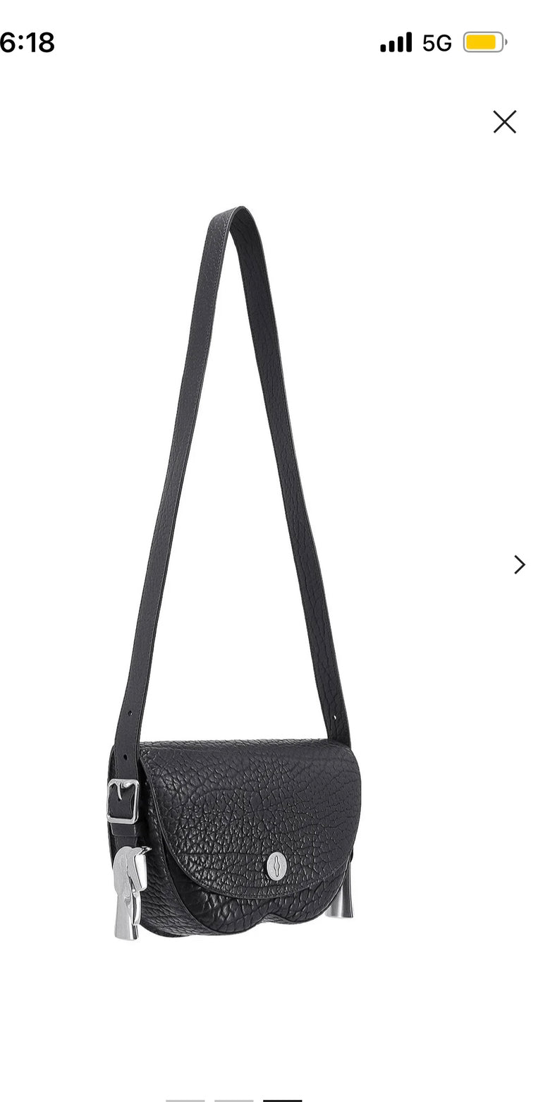 Burberry LL SM Chess Satchel Bag Black Leather Satchel