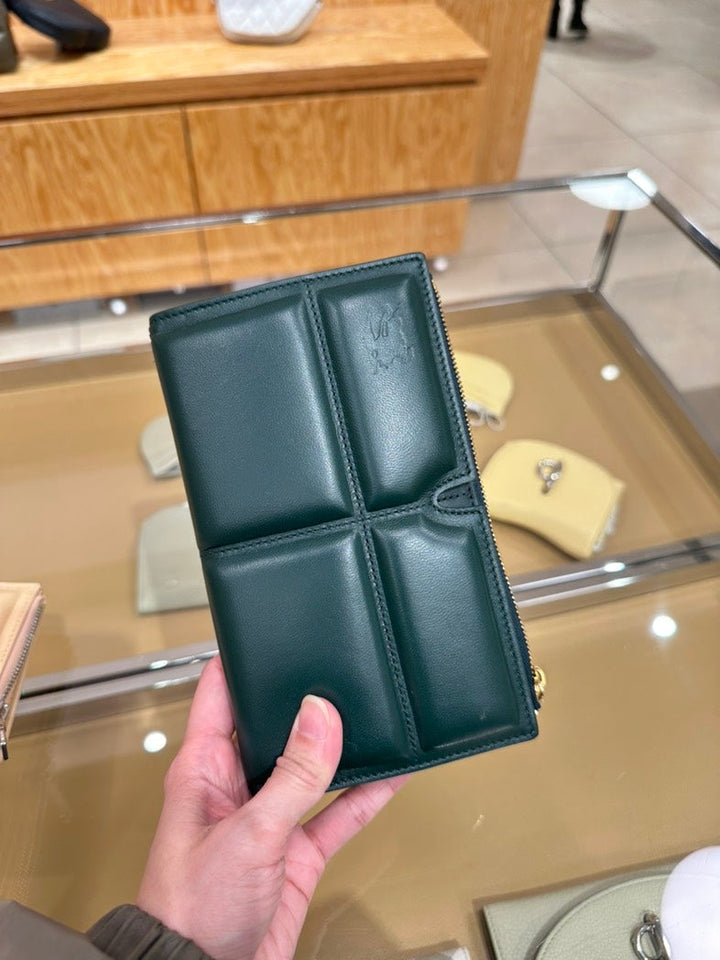 Burberry LS Snip Large Bifold in Forest Green Leather Wallet