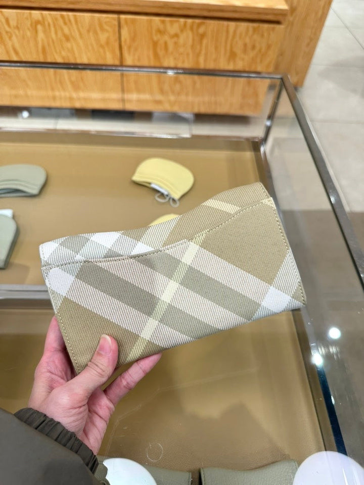 Burberry LS Rocking Long Wallet Beige Canvas Check Wallet