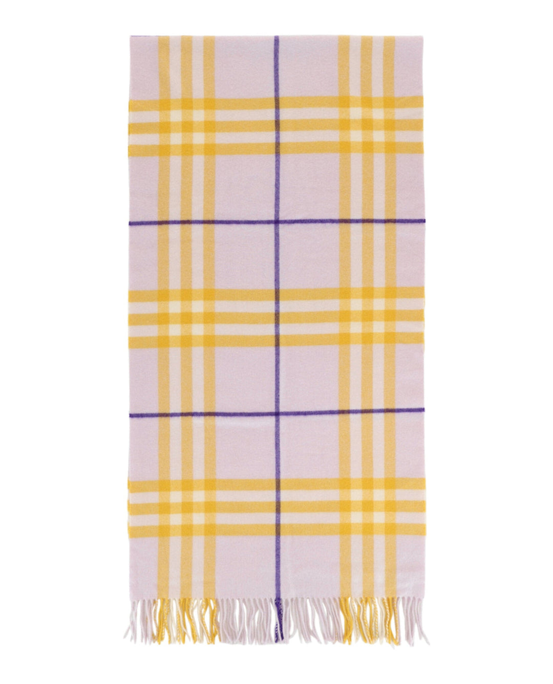 Burberry Check-Pattern Fringed Cashmere Scarf Womens 8079555