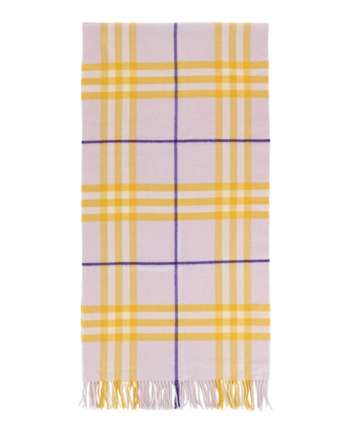 Burberry Check-Pattern Fringed Cashmere Scarf Womens 8079555